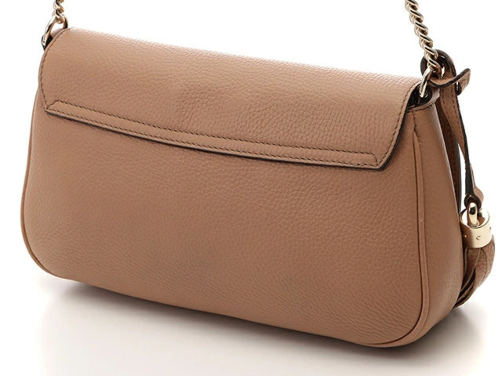 Gucci Soho Leather Beige Bag Cream Chain Shoulder Tan Cream